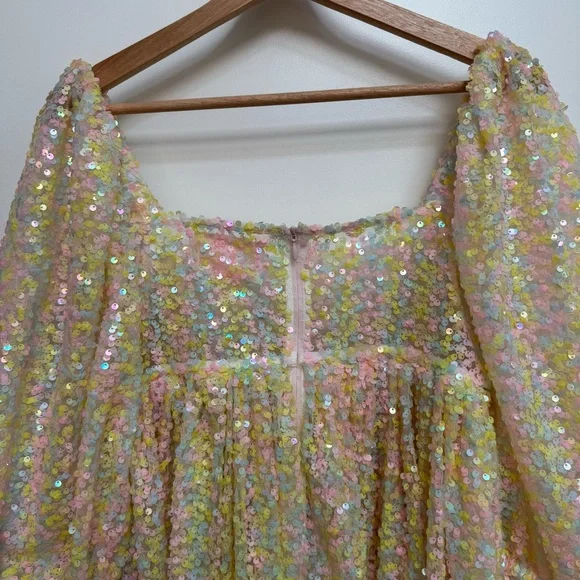 Selkie The Rainbow Sequin Puff Dress - Picture 8 of 16